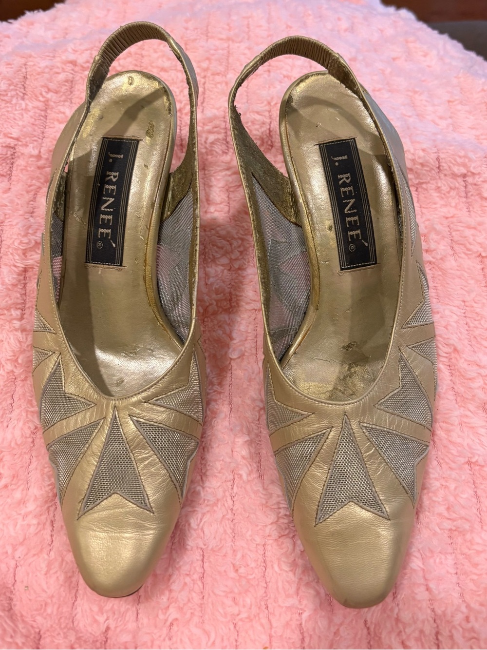 Renee Women's Gold Slingback Heels